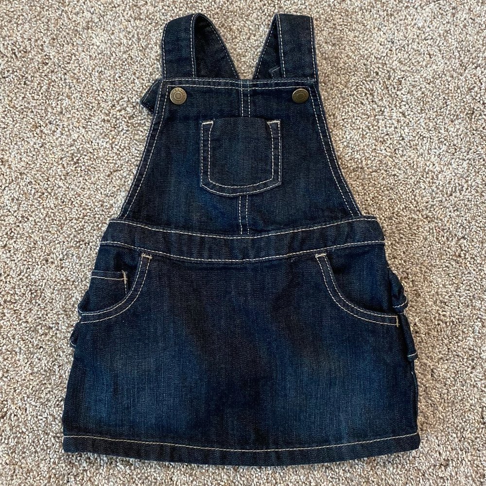Old Navy Overalls Denim with ruffled skirt 12-18m